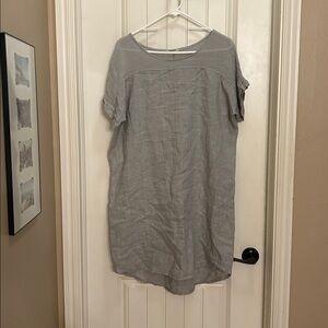 Lungo L’Arno M linen Gray Short Sleeve Dress